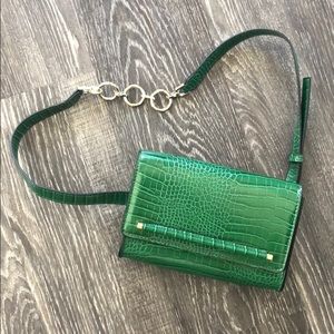 Topshop Faux Crocodile Belt Bag
